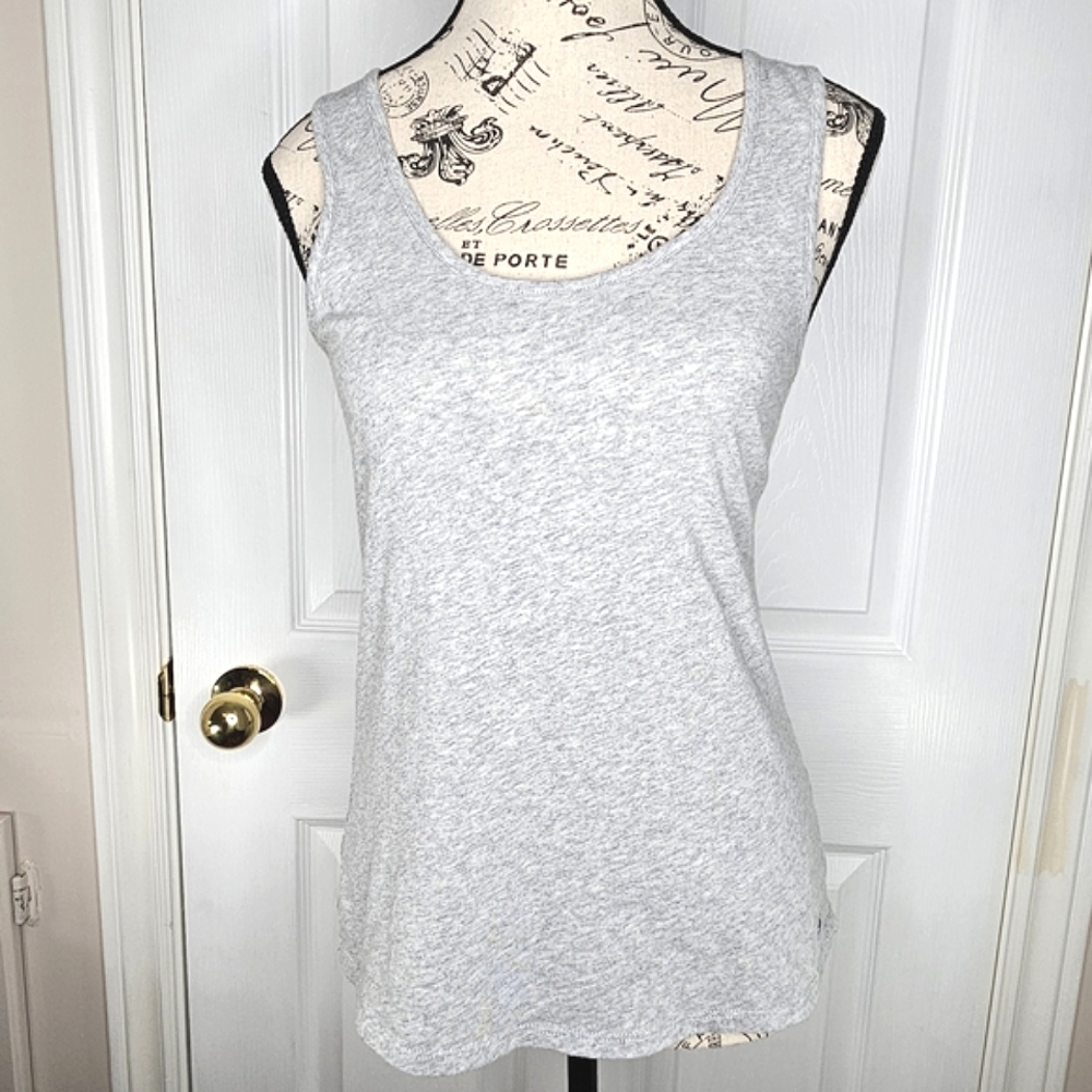 Lucky Brand Women's Light Grey Cotton Tank Top Athletic Size S